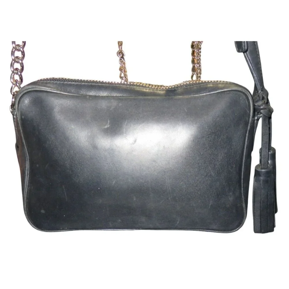 Coach 2013 Legacy Flight Black Leather Tassel Crossbody Shoulder Bag 25362
